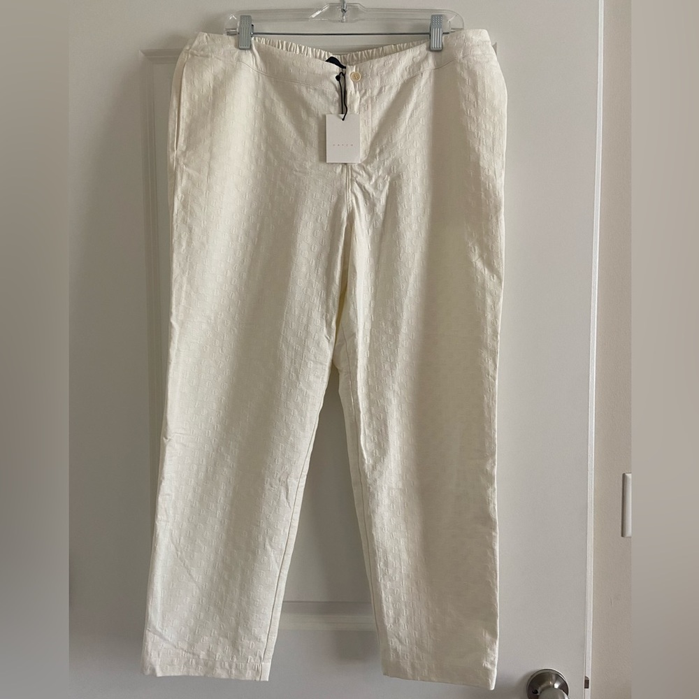 Hatch the karter pant ivory size 3 cropped textured maternity